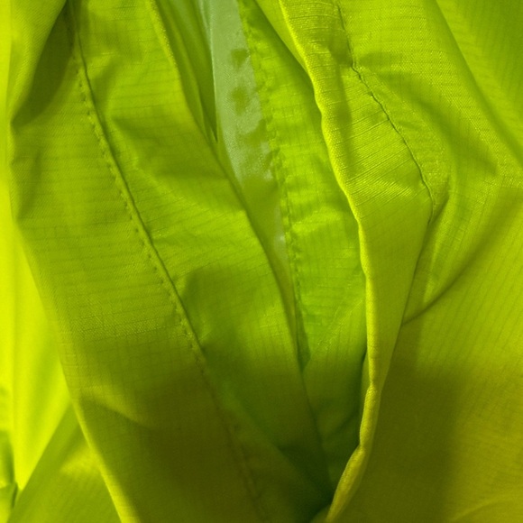 Old Navy Windbreaker Rain Jacket Lime Green Zip Up Adjustable Waist Size Med - Picture 7 of 9